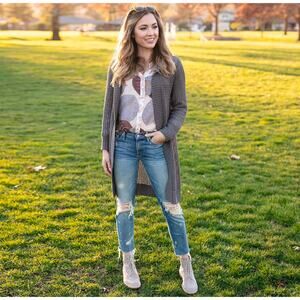 Evy’s Tree Avery NEW XL grey duster casual chic comfort sweater hoodie luxury